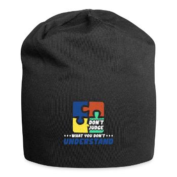 Sensibilisation à l’autisme – Ne condamnez pas quoi - Bonnet en jersey - noir - Devant