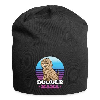 Frauen Doodle Mama Labradoodle Goldendoodle - Jersey-Beanie - Schwarz - Vorne