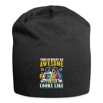 Paintball-Spieler Splatter Paintball-Gamer-Spruch - Jersey-Beanie - Schwarz - Vorne