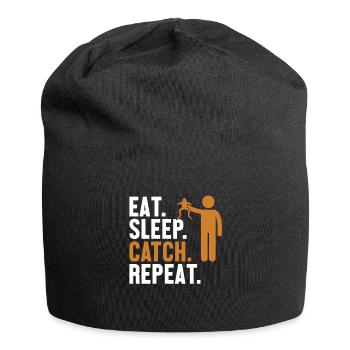 Eat Sleep Catch Repeat Kaulquappe Laubfrosch - Jersey-Beanie - Schwarz - Vorne
