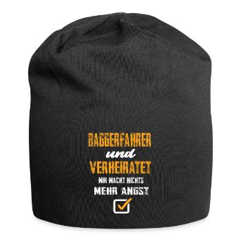 Baggerfahrer und Verheiratet - Jersey-Beanie - Schwarz - Vorne