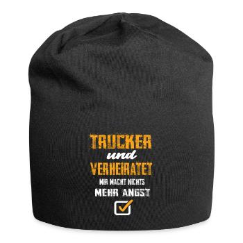 Trucker und Verheiratet - Jersey-Beanie - Schwarz - Vorne