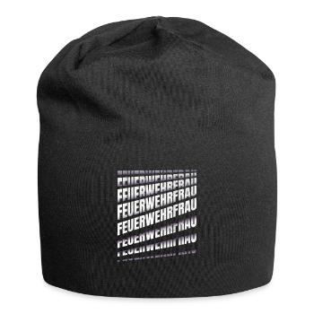 Feuerwehr Spruch Feuerwehrfrau - Jersey-Beanie - Schwarz - Vorne