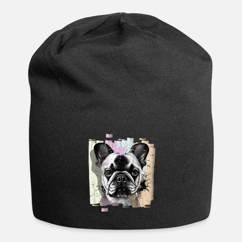 French Bulldog Frenchie - Bonnet en jersey - noir