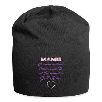 Mamie je t'aime - Bonnet en jersey - noir - Devant