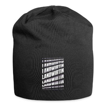 Bauern Spruch Landwirtin - Jersey-Beanie - Schwarz - Vorne