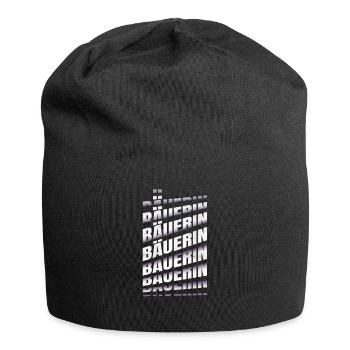 Bauern Spruch Landwirtin Bäuerin - Jersey-Beanie - Schwarz - Vorne