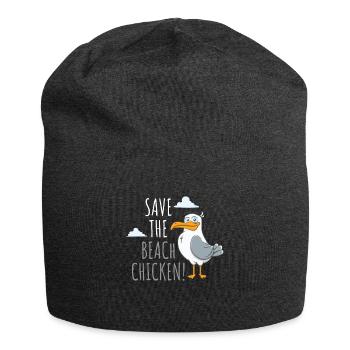 Save The Beach Chicken Möwe Vogel Kinder - Jersey-Beanie - Anthrazit - Vorne