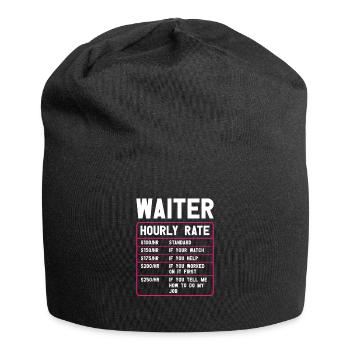 Waitress Bartender Waiter Server - Jersey Beanie - black - Front