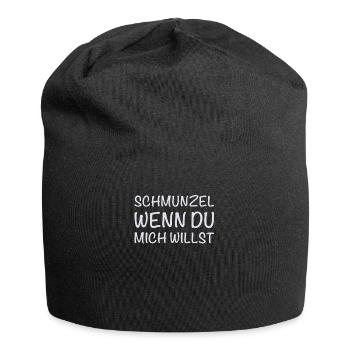 Schmunzel Wenn Du Mich Willst - Lustiges - Jersey-Beanie - Schwarz - Vorne