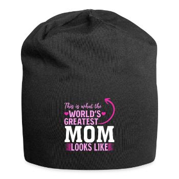 So sieht die beste Mama der Welt aus - Muttertag - Jersey-Beanie - Schwarz - Vorne