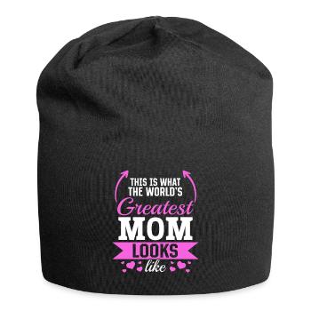 So sieht die beste Mama der Welt aus - Muttertag - Jersey-Beanie - Schwarz - Vorne