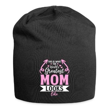So sieht die beste Mama der Welt aus - Muttertag - Jersey-Beanie - Schwarz - Vorne