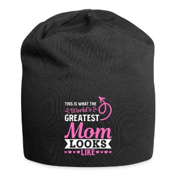 So sieht die beste Mama der Welt aus - Muttertag - Jersey-Beanie - Schwarz - Vorne