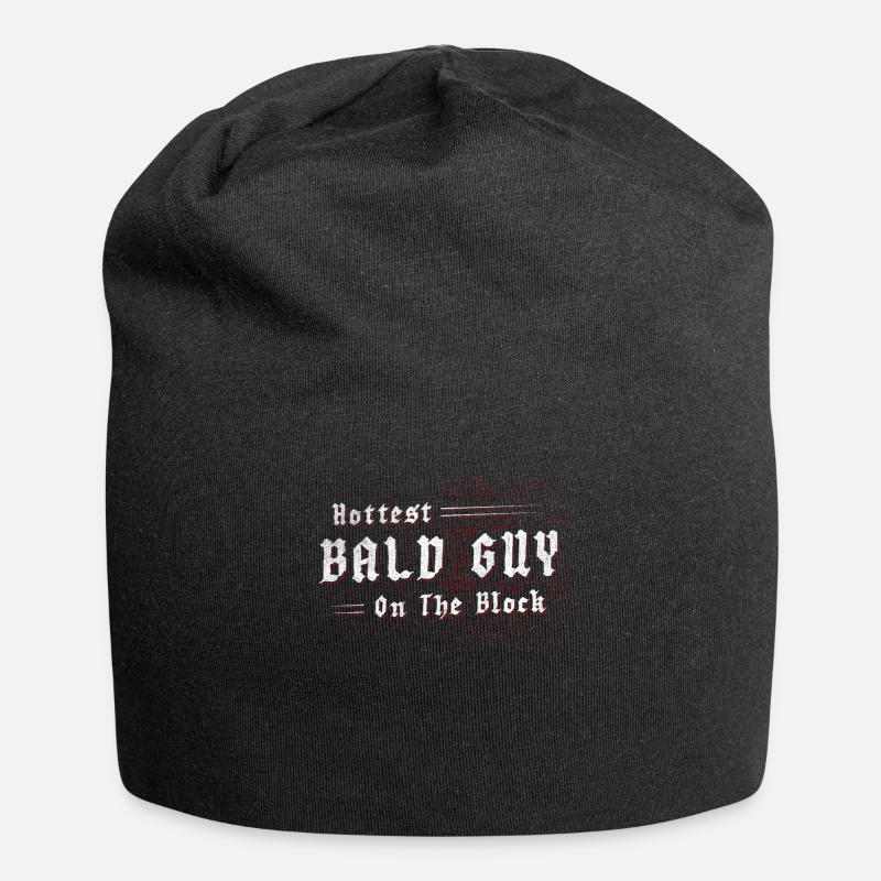 Being Bald Bald Guy With A Beard Bald Dad - Jersey Beanie - black