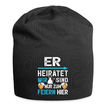 JGA T-Shirt Männer Junggesellenabschied Poltern - Jersey-Beanie - Schwarz - Vorne