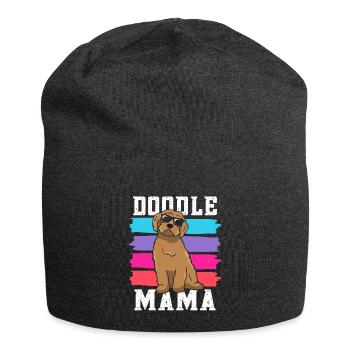 Frauen Doodle Mama Labradoodle Goldendoodle - Jersey-Beanie - Anthrazit - Vorne