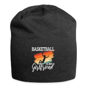 Basketballkorb Rucksack Basketball Court Geschenk - Jersey-Beanie - Schwarz - Vorne