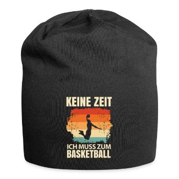 Basketballkorb Rucksack Basketball Court Geschenk - Jersey-Beanie - Schwarz - Vorne