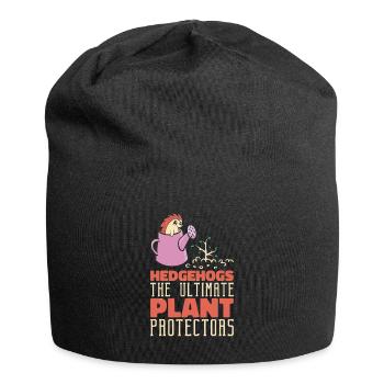 Gardening Hedgehog Planting Botany Garden - Jersey Beanie - black - Front