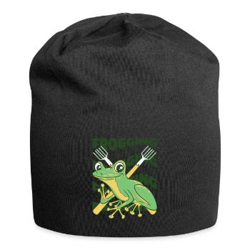 grenouille têtard rainette crapaud grenouille attrape-grenouilles - Bonnet en jersey - noir - Devant