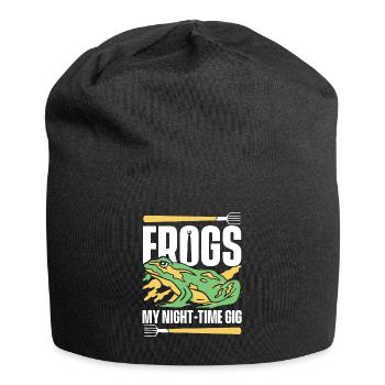 Frogs My Night Time Gig Tadpole Tree Frog - Jersey Beanie - black - Front