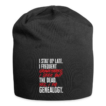 Genealogie Ahnenforschung Ahnenforscher - Jersey-Beanie - Schwarz - Vorne