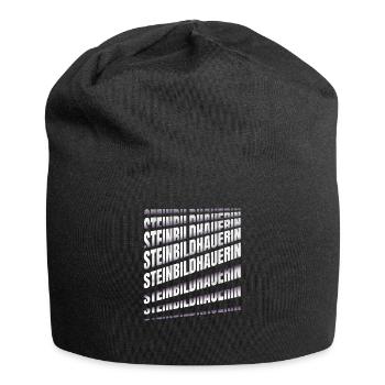 Handwerker Spruch Steinmetzin Steinbildhauerin - Jersey-Beanie - Schwarz - Vorne