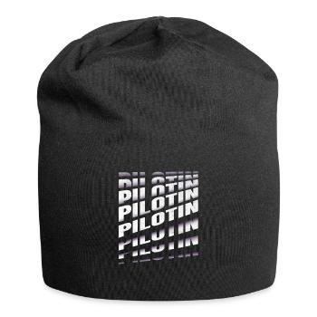 Flugzeug Spruch Pilotin - Jersey-Beanie - Schwarz - Vorne