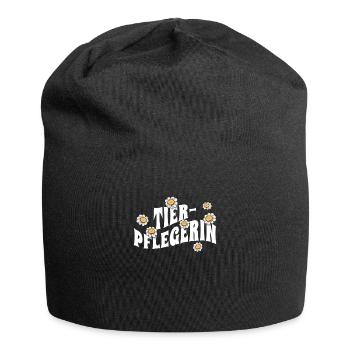 Tierwirt niedliche Blumen Tierpflegerin - Jersey-Beanie - Schwarz - Vorne