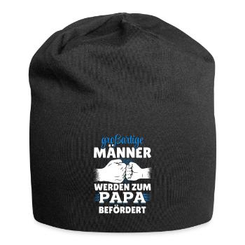 Großartige Männer werden zum Papa befördert Vater - Jersey-Beanie - Schwarz - Vorne