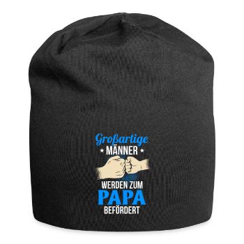 Großartige Männer werden zum Papa befördert Vater - Jersey-Beanie - Schwarz - Vorne