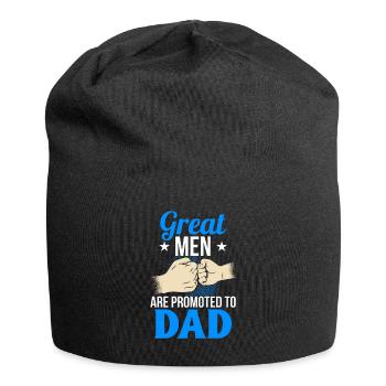 Großartige Männer werden zum Papa befördert Vater - Jersey-Beanie - Schwarz - Vorne