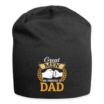 Großartige Männer werden zum Papa befördert Vater - Jersey-Beanie - Schwarz - Vorne