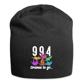 Origami Paper Crane Wishing Japanese Paper - Jersey Beanie - black - Front