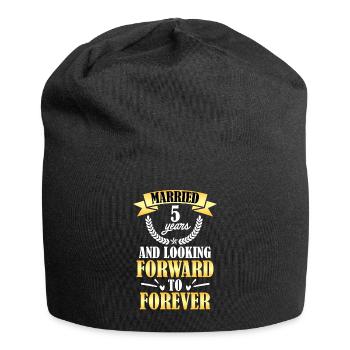 Wooden wedding 5th wedding anniversary - Jersey Beanie - black - Front