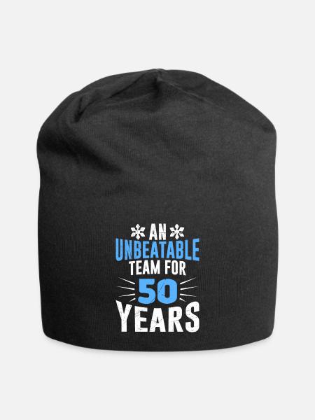 50 years of a team Golden wedding anniversary - Jersey Beanie - black