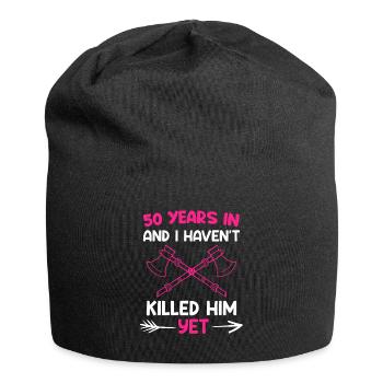Épouse Noces d’or 50e anniversaire de mariage - Bonnet en jersey - noir - Devant
