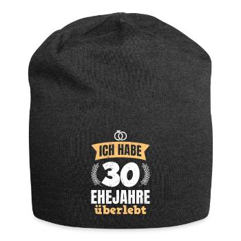 30 Ehejahre überlebt 30. Hochzeitstag - Jersey-Beanie - Anthrazit - Vorne