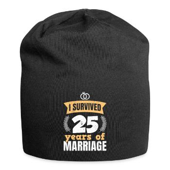 25 ans de mariage ont survécu au 25e anniversaire de mariage - Bonnet en jersey - noir - Devant