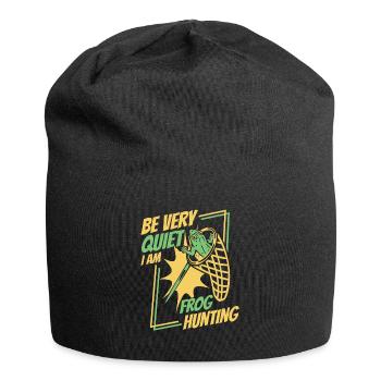 Be Very Quiet I Am Frog Hunting Toad Frog - Jersey Beanie - black - Front