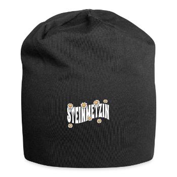 Handwerker Steinmetz niedliche Blumen Steinmetzin - Jersey-Beanie - Schwarz - Vorne