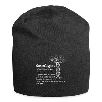 Généalogiste Définition Famille Chercheur Histoire - Bonnet en jersey - charbon - Devant