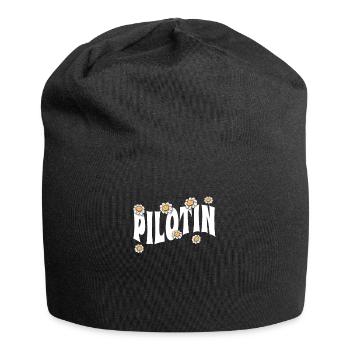 Flugzeug niedliche Blumen Pilotin - Jersey-Beanie - Schwarz - Vorne