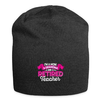 Retired teacher Mother Grandmother Retirement - Jersey Beanie - charcoal grey - Front