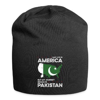 Born Pakistani Pakistan American USA Citizenship - Jersey Beanie - black - Front