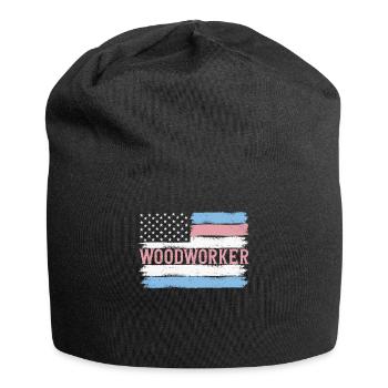 Idée cadeau de charpenterie de bûcheron de la fierté américaine - Bonnet en jersey - noir - Devant