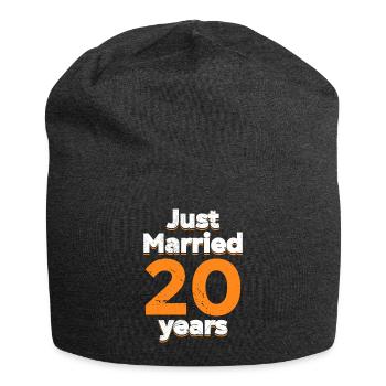 Juste marié 20 ans 20e anniversaire de mariage - Bonnet en jersey - charbon - Devant