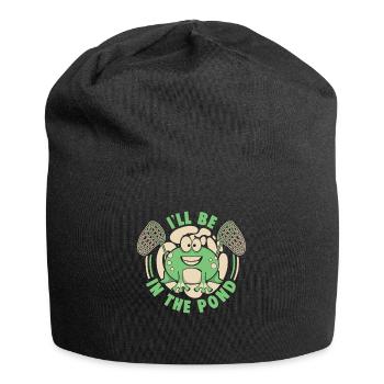 Je serai dans l’étang Têtard Rainette Rainette Grenouille - Bonnet en jersey - noir - Devant