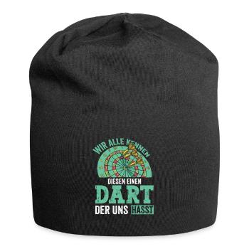 Dart der uns hasst Dartspielen - Jersey-Beanie - Schwarz - Vorne